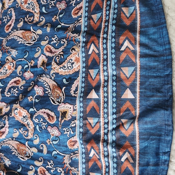 ONE WORLD 3/4 SLEEVES TIE KNOT PAISLEY TOP BLUE COLOR SIZE 1X - Picture 11 of 12